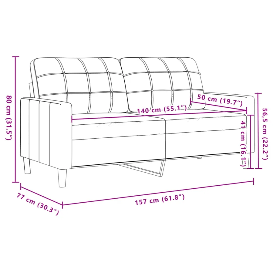 Ensemble de canapés 2 pcs avec coussins Gris clair Velours - 7