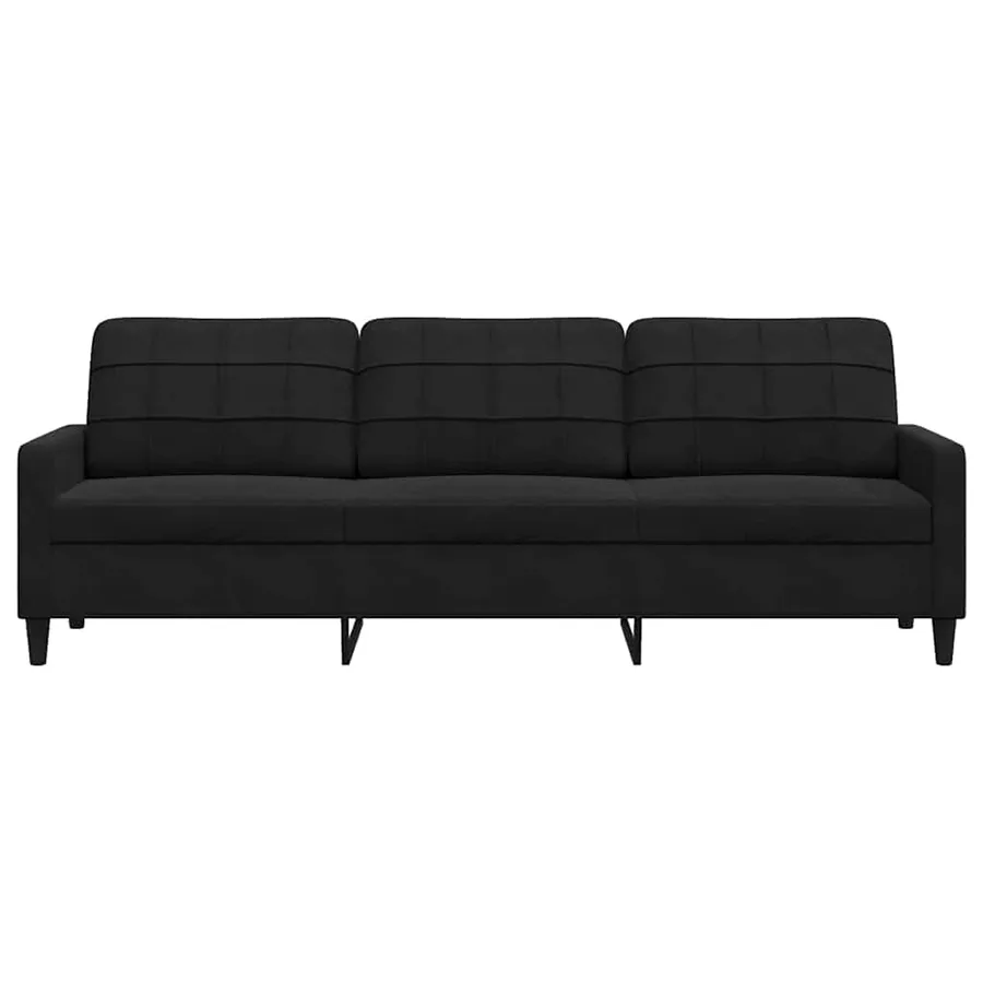Canapé à 3 places Noir 210 cm Velours - 4