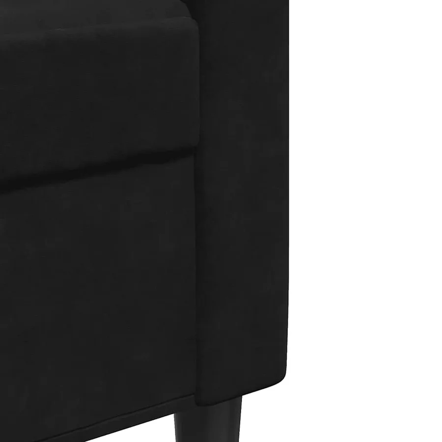 Canapé à 3 places Noir 210 cm Velours - 7