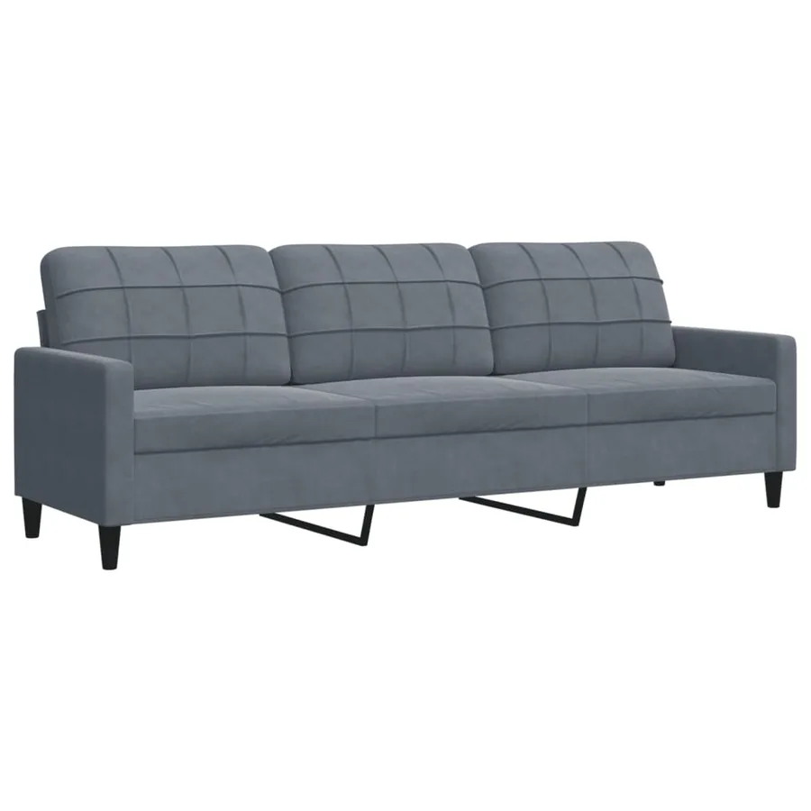 Ensemble de canapés 3 pcs avec coussins et traversins velours - 4