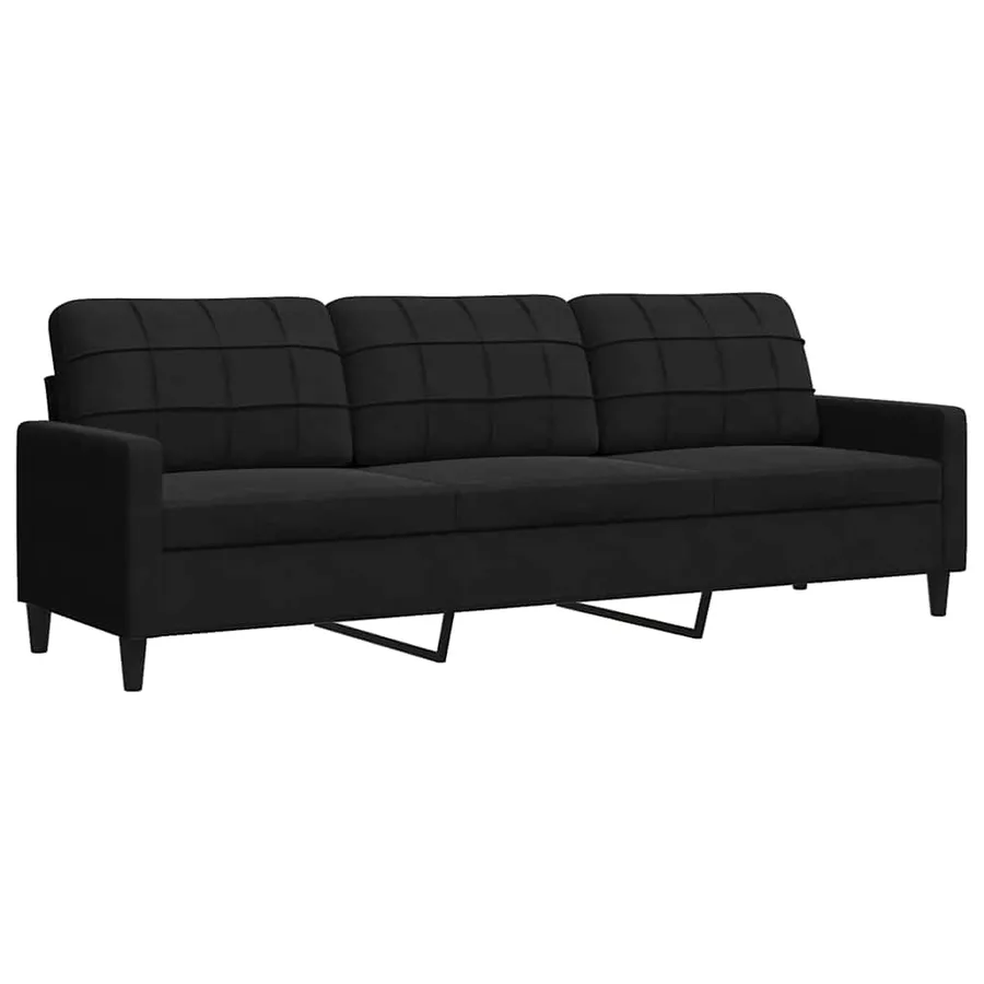 Ensemble de canapés 3 pcs avec coussins Noir Velours - 4