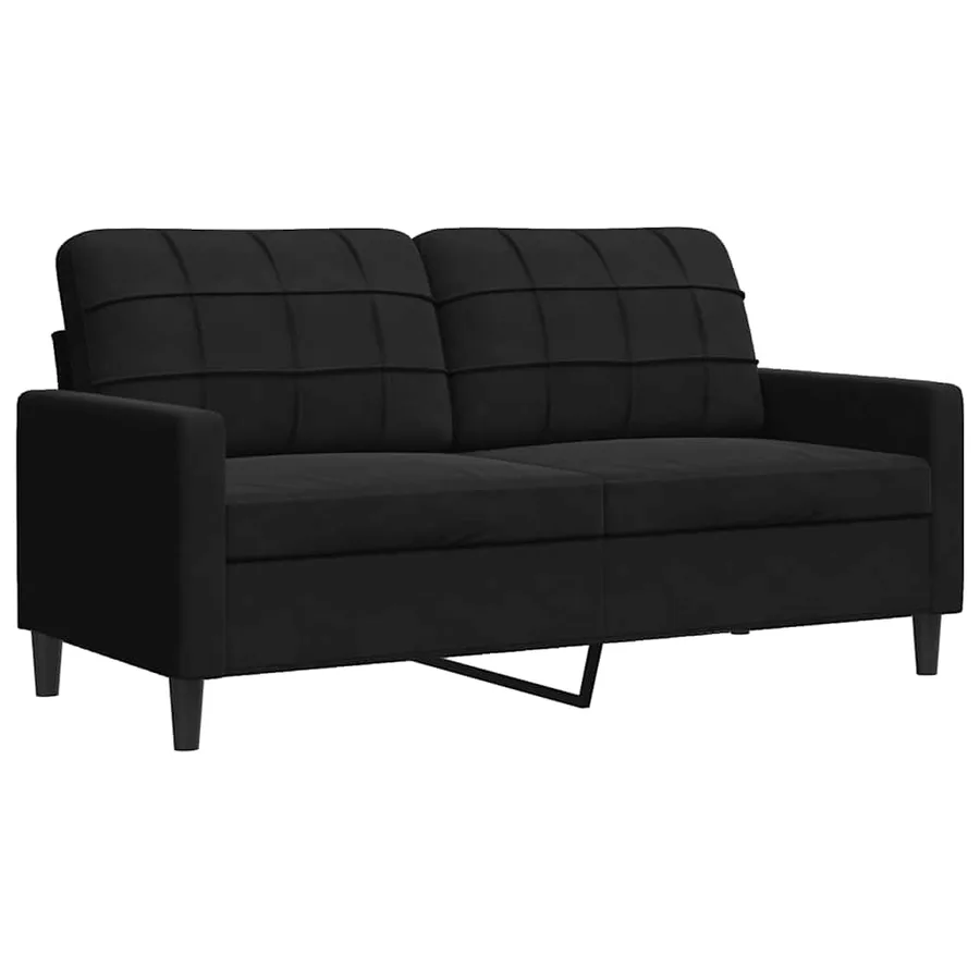 Ensemble de canapés 4 pcs avec coussins Noir Velours - 5
