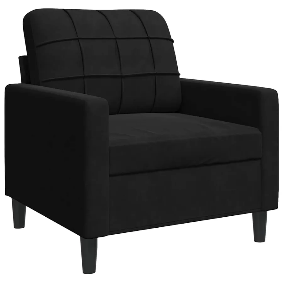 Ensemble de canapés 4 pcs avec coussins Noir Velours - 6