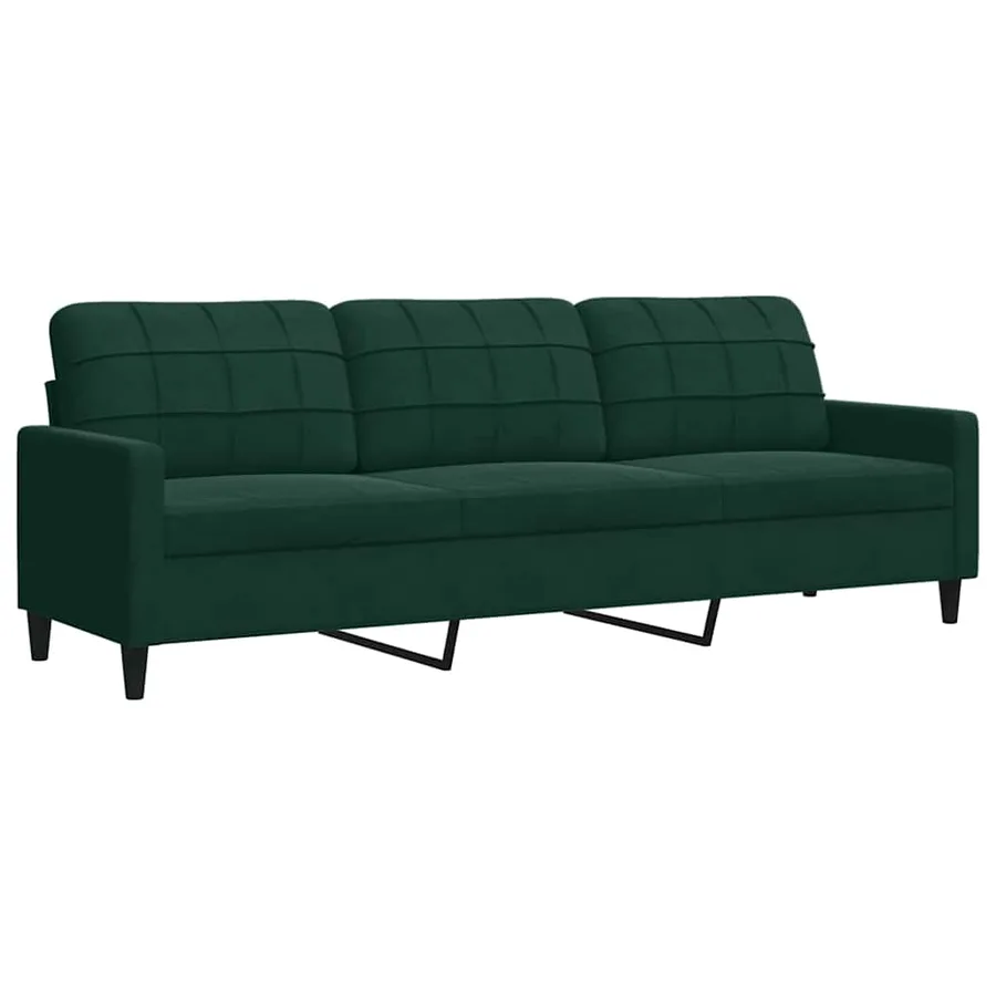 Ensemble de canapés 2 pcs avec coussins Vert foncé Velours - 5