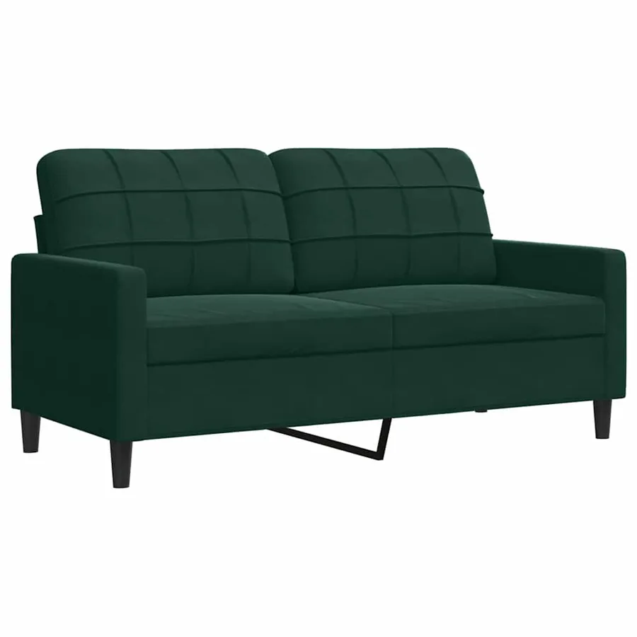 Ensemble de canapés 3 pcs avec coussins Vert foncé Velours - 4