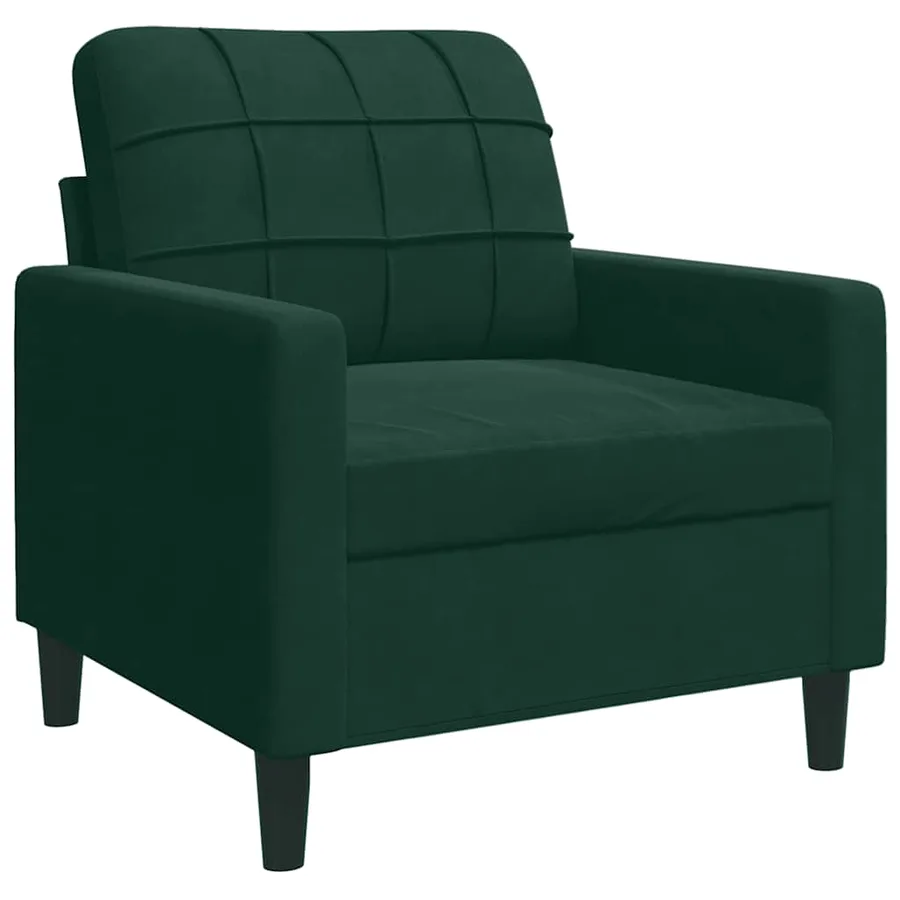 Ensemble de canapés 3 pcs avec coussins Vert foncé Velours - 5