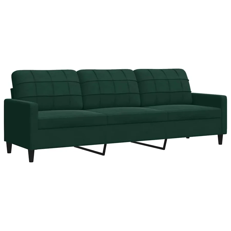 Ensemble de canapés 3 pcs avec coussins Vert foncé Velours - 6
