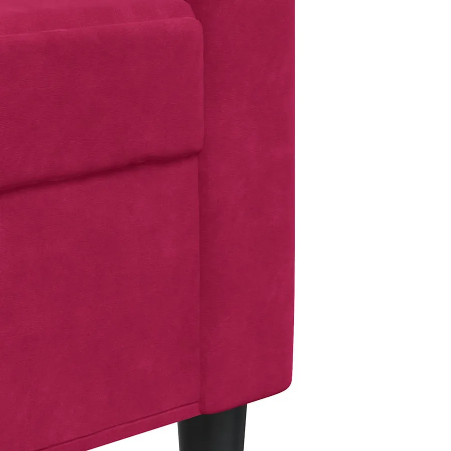 Canapé à 2 places Rouge bordeaux 140 cm Velours - 7