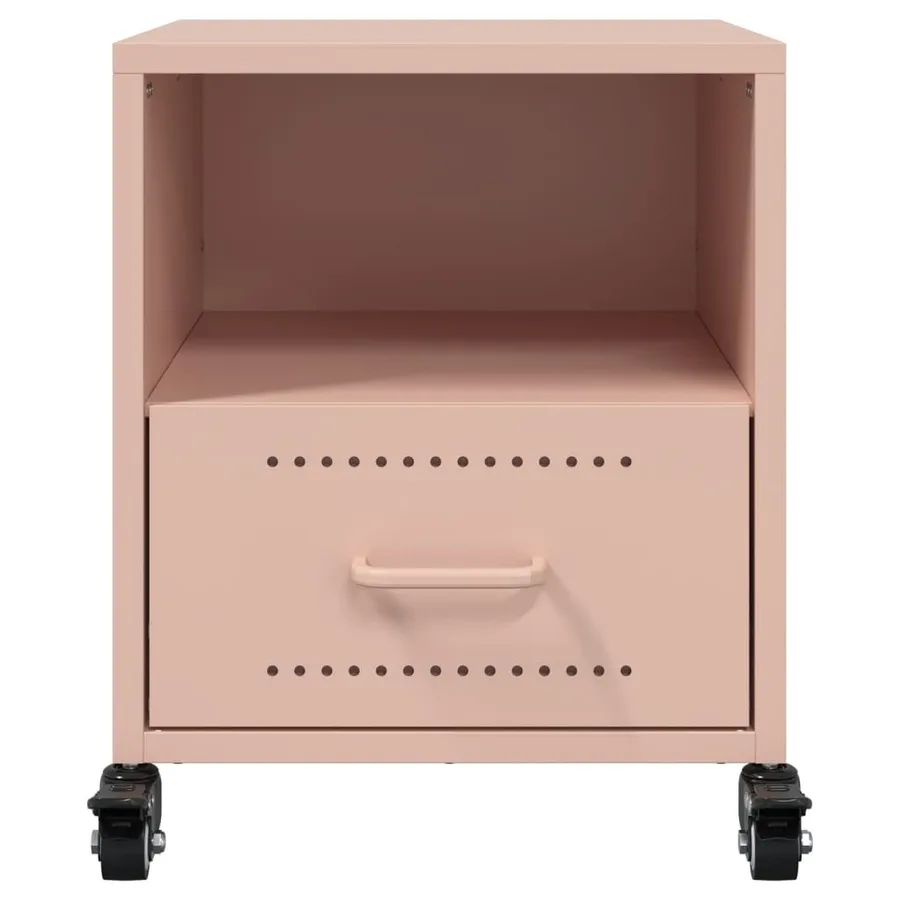 Tables de chevet 2 pcs rose 36x39x43,5 cm acier - 5