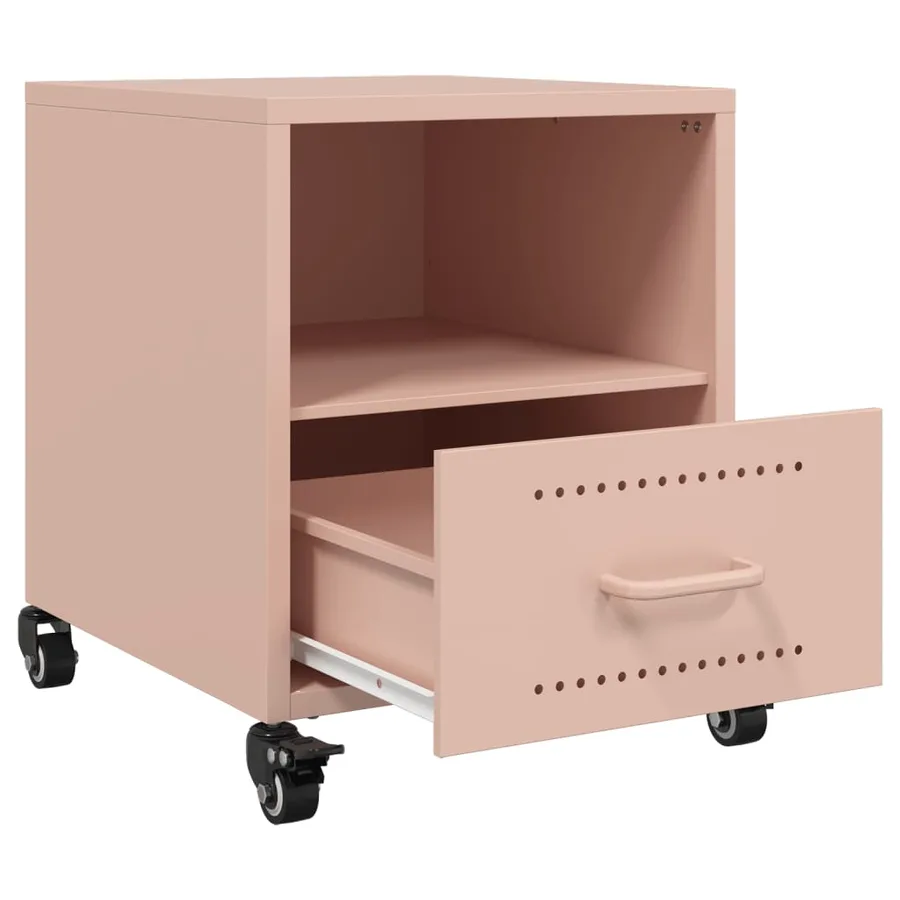 Tables de chevet 2 pcs rose 36x39x43,5 cm acier - 9