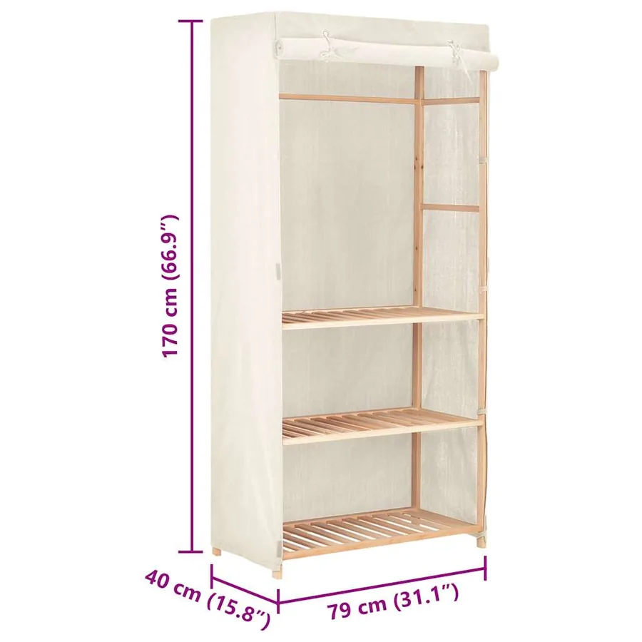 Garde-robe à 3 niveaux 79 x 40 x 170 cm - 7