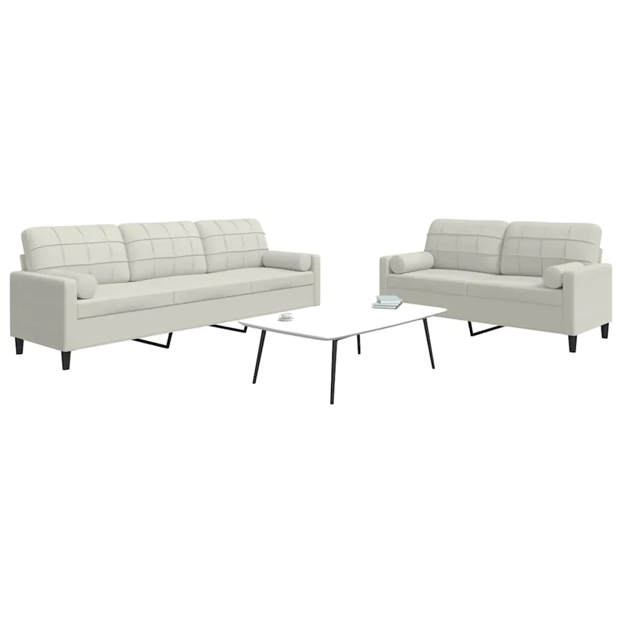Ensemble de canapés 2 pcs avec coussins et traversins velours