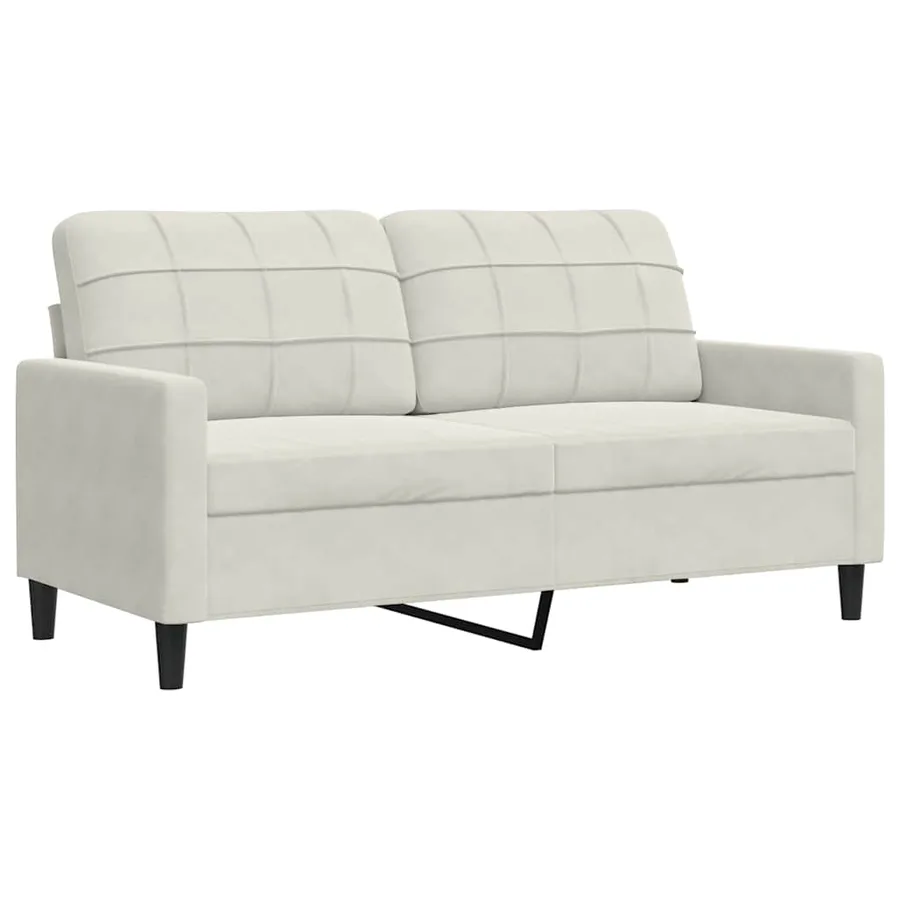 Ensemble de canapés 2 pcs avec coussins et traversins velours - 5