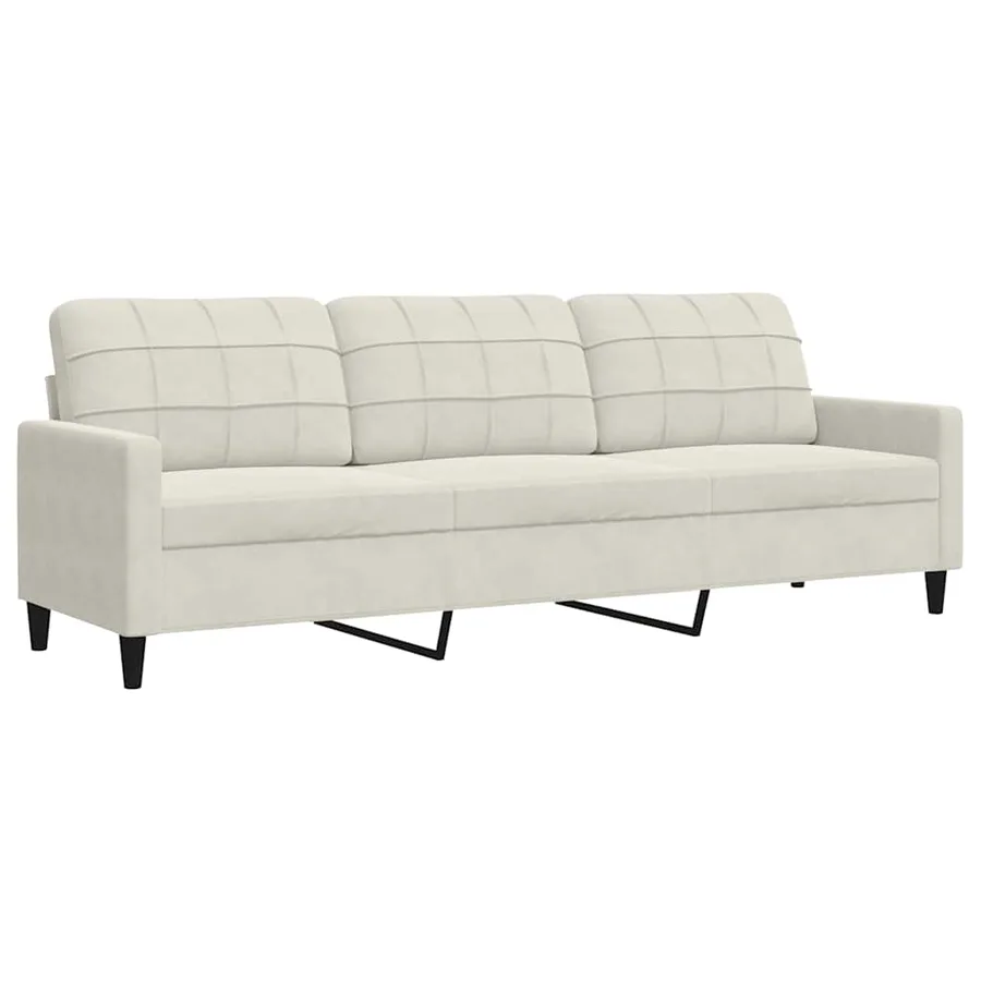Ensemble de canapés 3 pcs avec coussins et traversins velours - 4