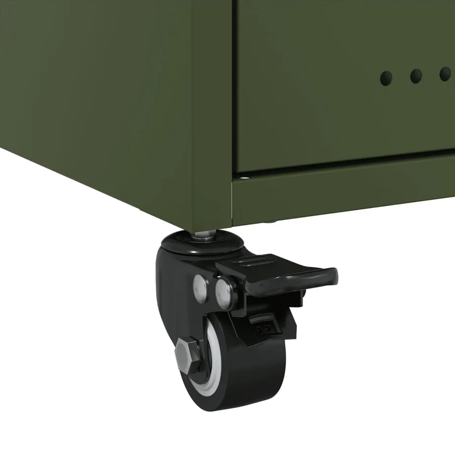 Tables de chevet 2 pcs vert olive 36x39x43,5 cm acier - 10