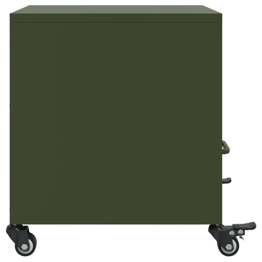 Tables de chevet 2 pcs vert olive 36x39x43,5 cm acier - 7