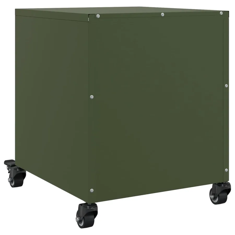Tables de chevet 2 pcs vert olive 36x39x43,5 cm acier - 8