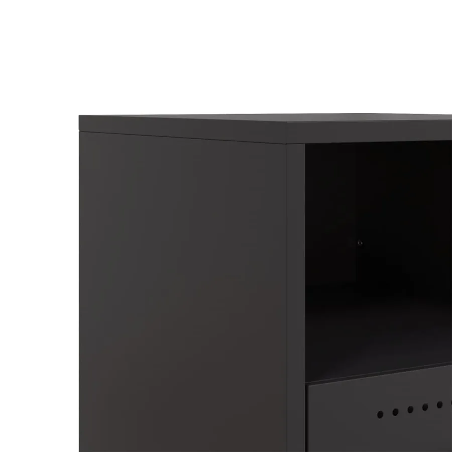 Tables de chevet 2 pcs noir 36x39x43,5 cm acier - 11