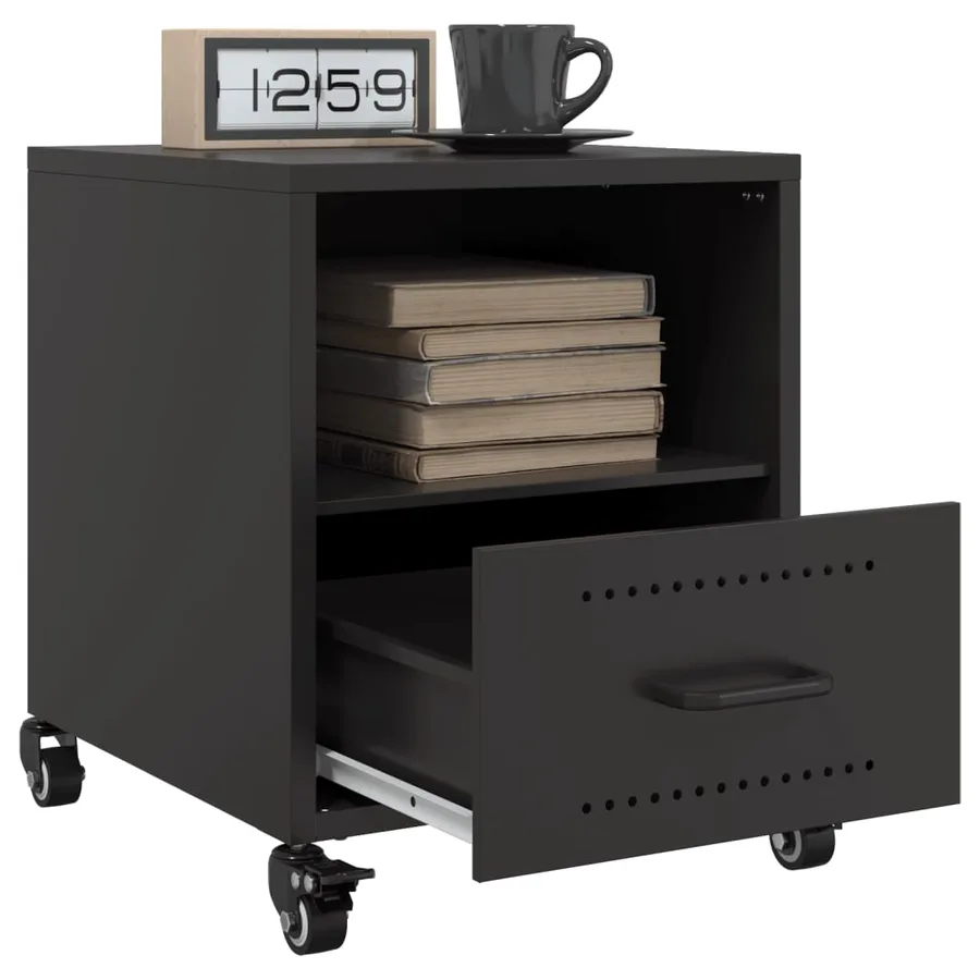 Tables de chevet 2 pcs noir 36x39x43,5 cm acier - 4