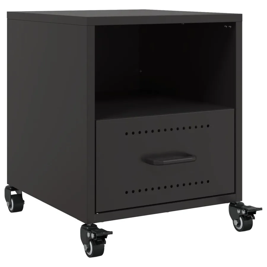 Tables de chevet 2 pcs noir 36x39x43,5 cm acier - 6