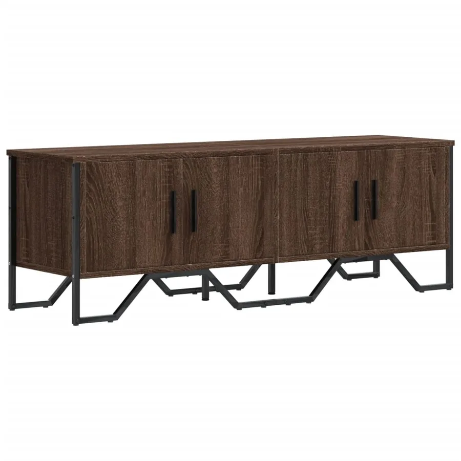 Meuble TV chêne marron 122x34x41 cm bois d'ingénierie - 2
