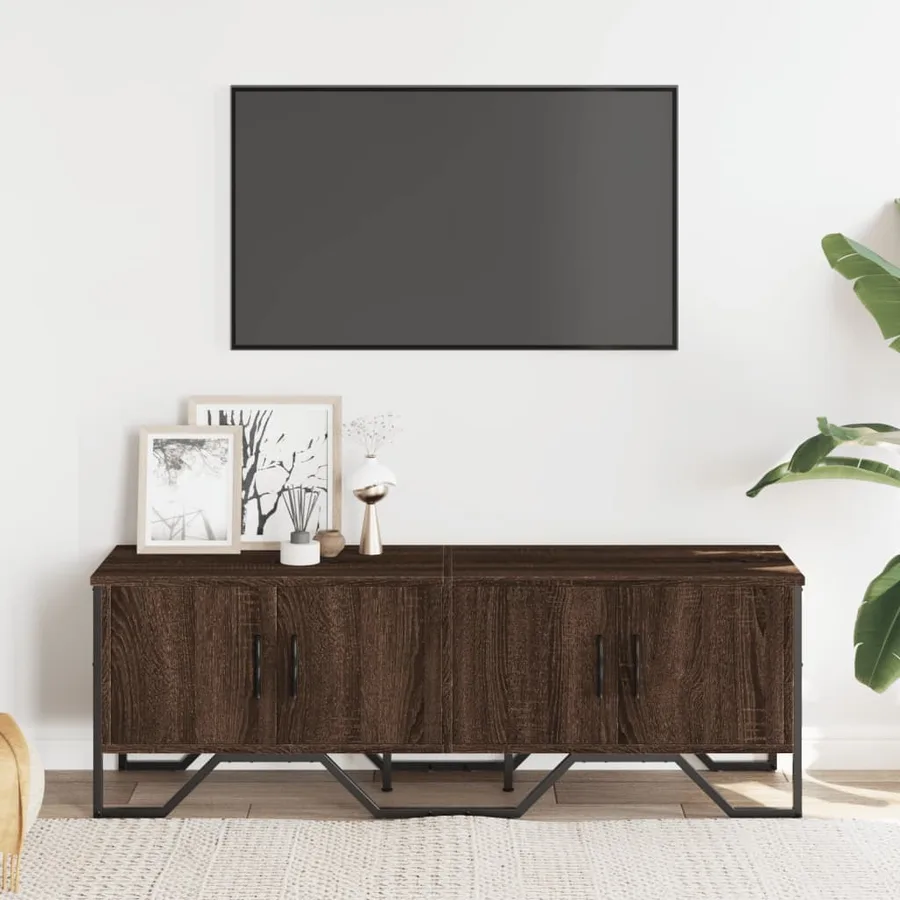 Meuble TV chêne marron 122x34x41 cm bois d'ingénierie - 3