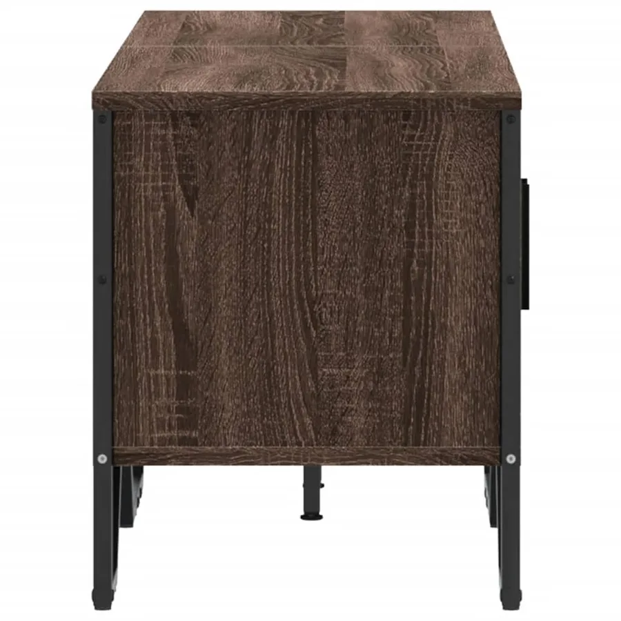 Meuble TV chêne marron 122x34x41 cm bois d'ingénierie - 5