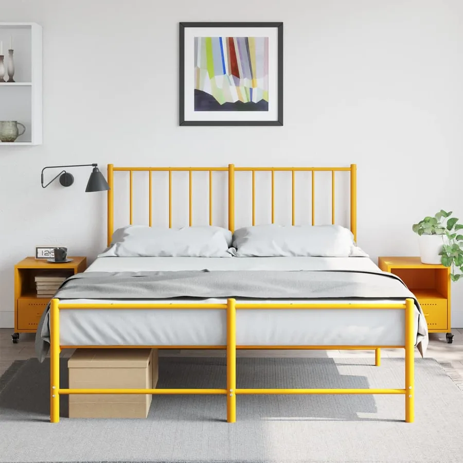 Tables de chevet 2 pcs jaune moutarde 36x39x43,5 cm acier - 3