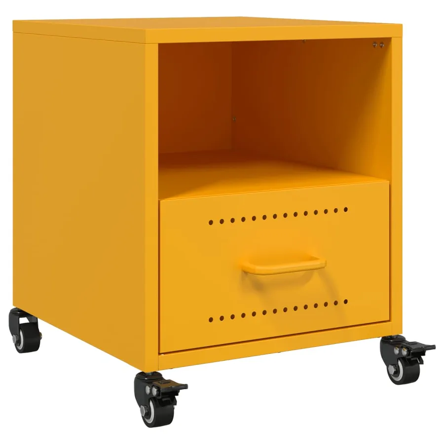 Tables de chevet 2 pcs jaune moutarde 36x39x43,5 cm acier - 6