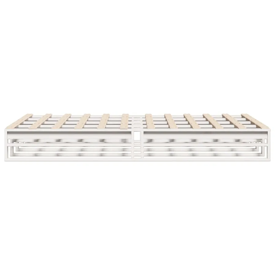 Cadre de lit sans matelas blanc 140x200 cm bois de pin massif - 5