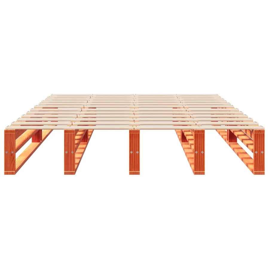 Cadre de lit sans matelas cire marron 120x200cm bois pin massif - 4