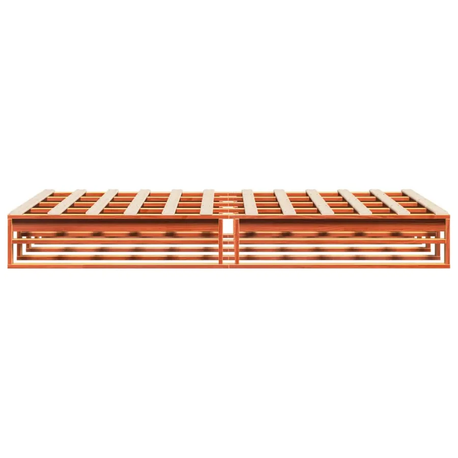Cadre de lit sans matelas cire marron 120x200cm bois pin massif - 5
