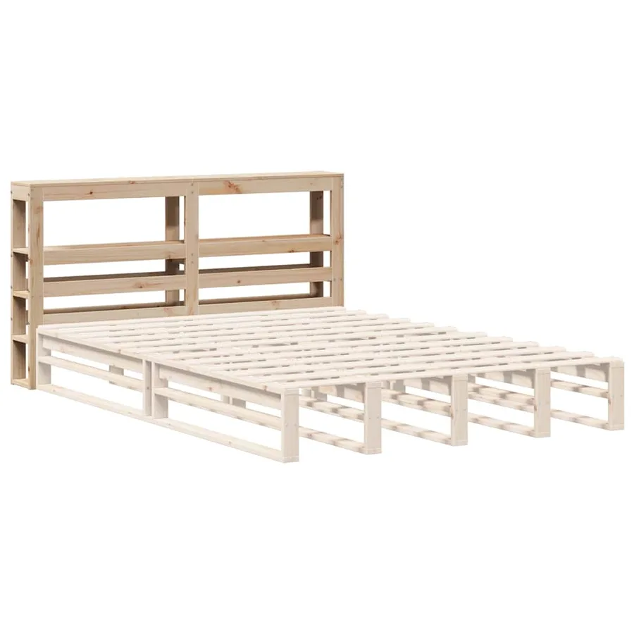 Tête de lit avec étagères 150 cm bois massif de pin - 4