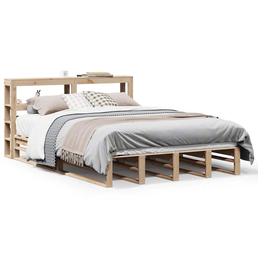 Cadre de lit sans matelas 150x200 cm bois de pin massif - 2