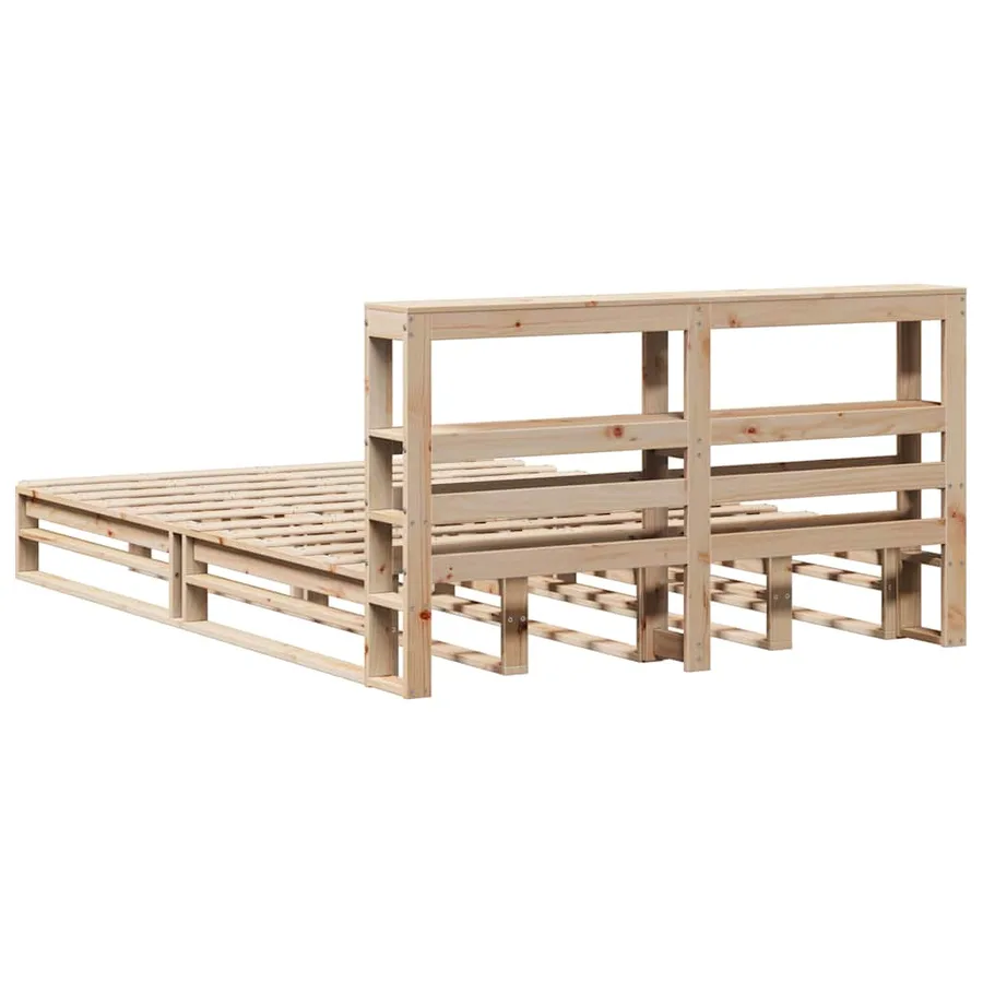 Cadre de lit sans matelas 150x200 cm bois de pin massif - 8