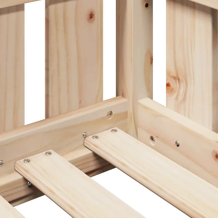 Cadre de lit d'enfants forme de maison sans matelas pin massif - 7