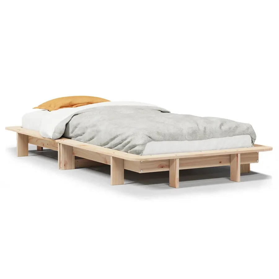Cadre de lit sans matelas 90x200 cm bois de pin massif - 2