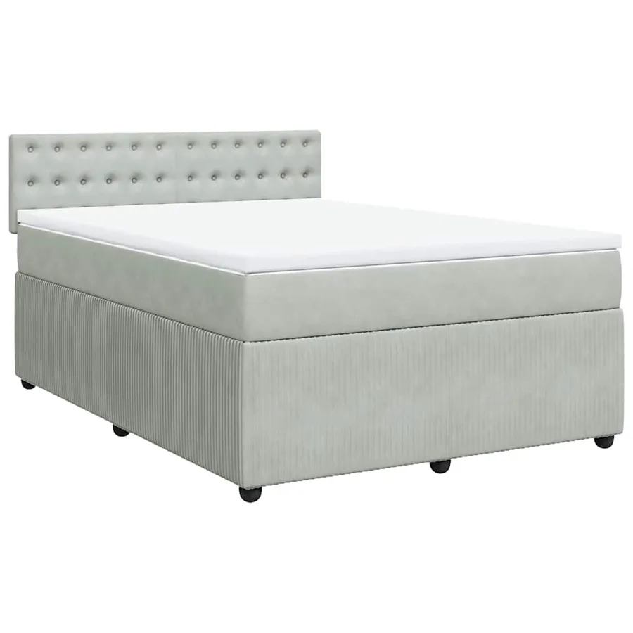 Sommier à lattes de lit et matelas Gris clair 140x200cm Velours - 3