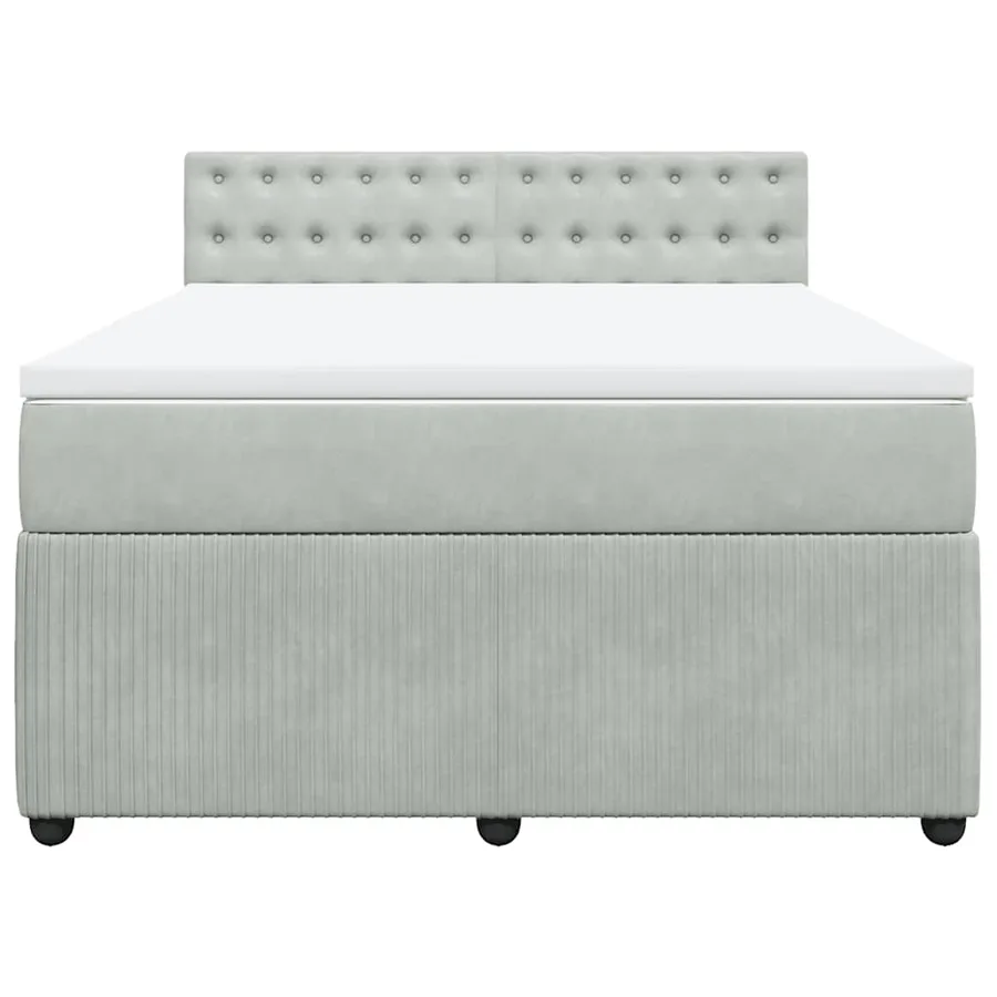 Sommier à lattes de lit et matelas Gris clair 140x200cm Velours - 6