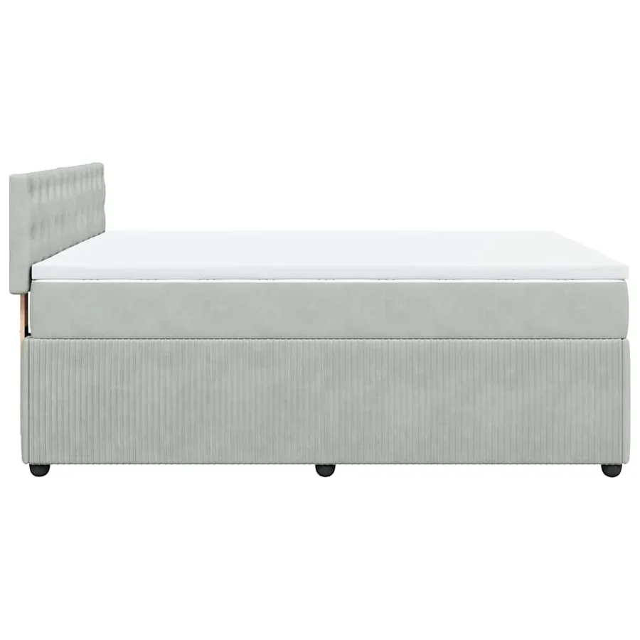 Sommier à lattes de lit et matelas Gris clair 140x200cm Velours - 7