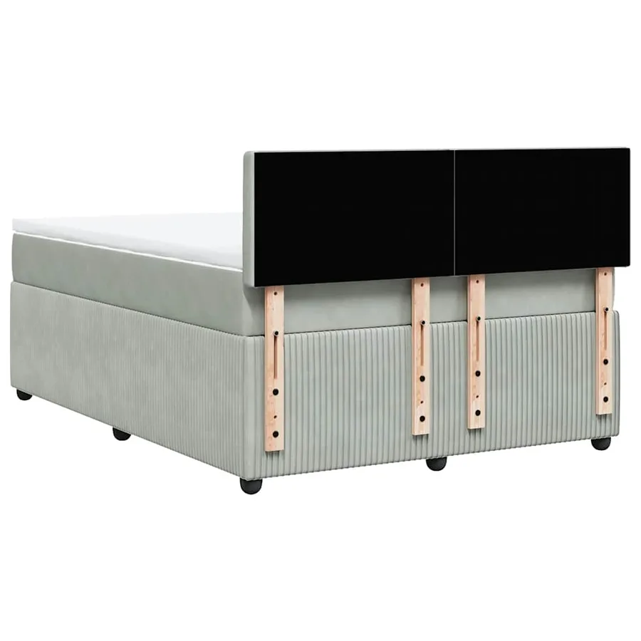 Sommier à lattes de lit et matelas Gris clair 140x200cm Velours - 8