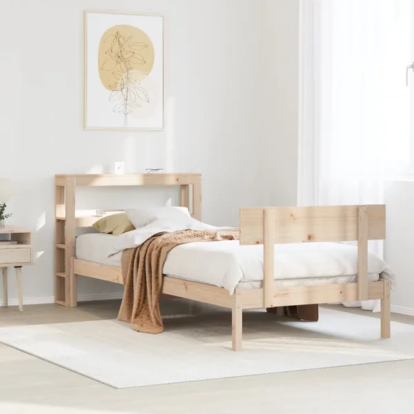 Cadre de lit sans matelas 90x200 cm bois de pin massif