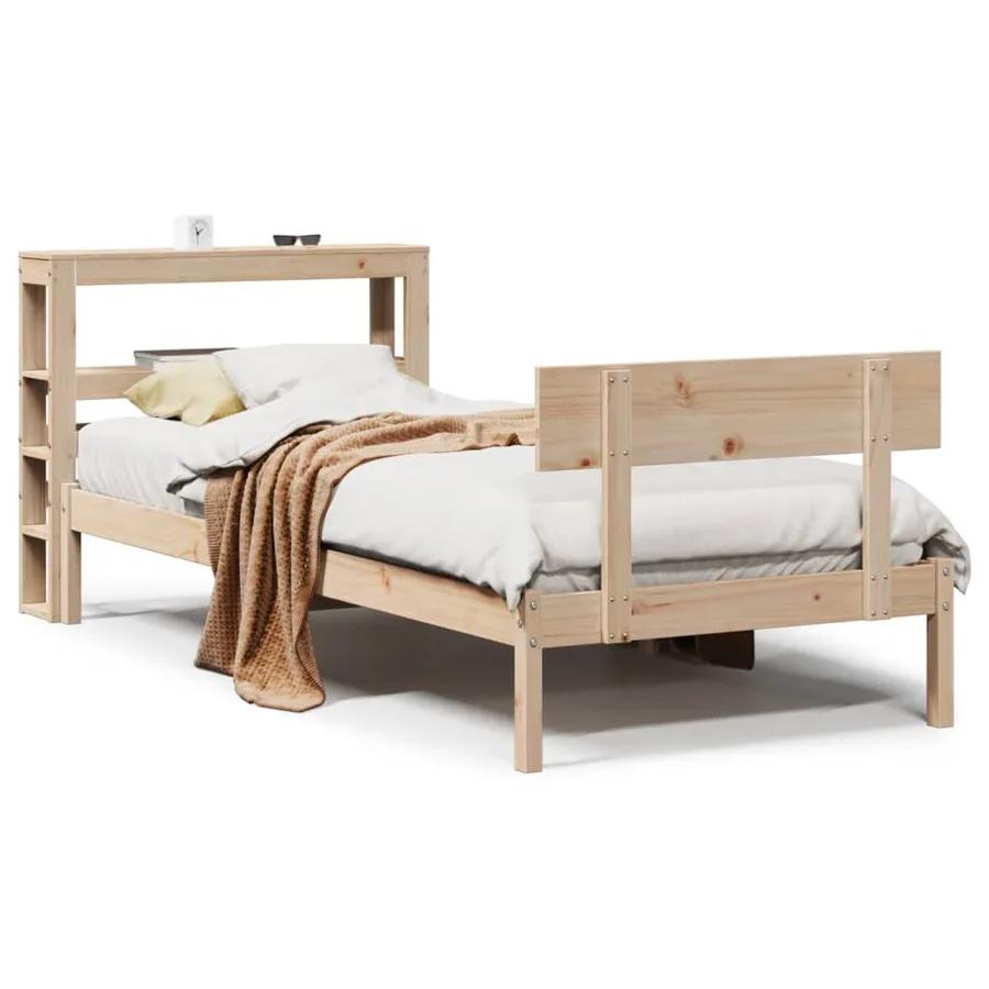 Cadre de lit sans matelas 90x200 cm bois de pin massif - 2