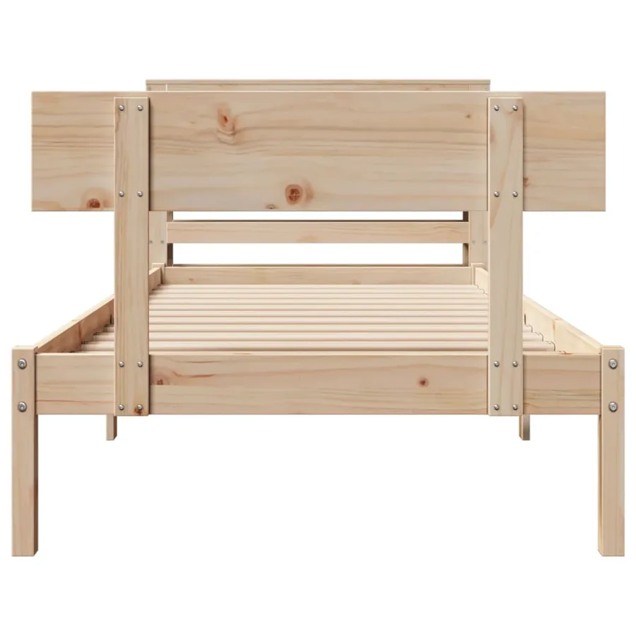 Cadre de lit sans matelas 90x200 cm bois de pin massif - 4