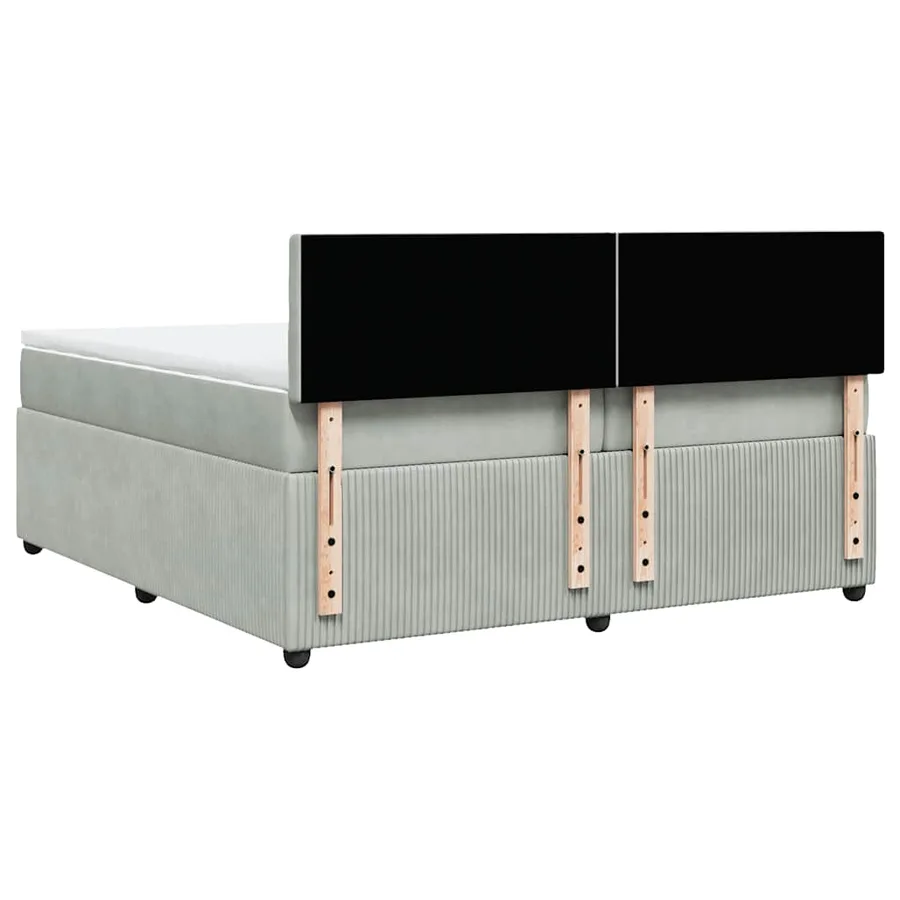 Sommier à lattes de lit et matelas Gris clair 200x200cm Velours - 8
