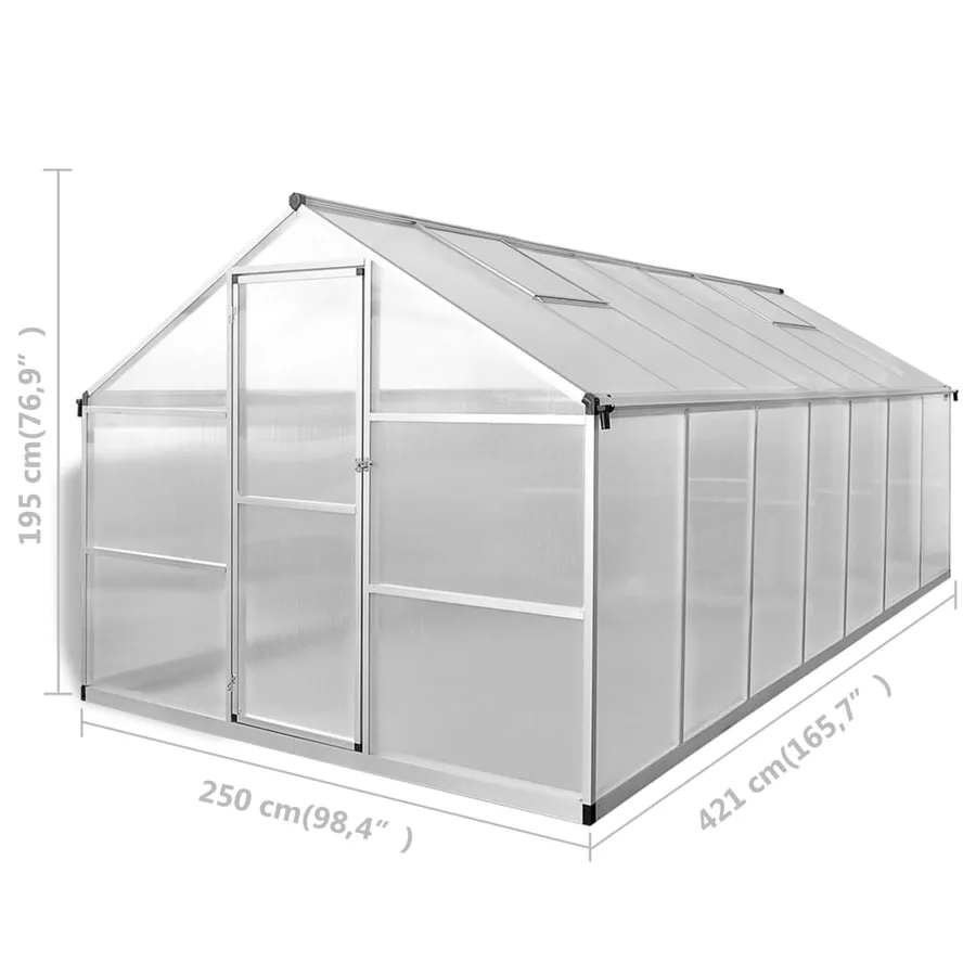 Serre Aluminium renforcé 10,53 m² - 11