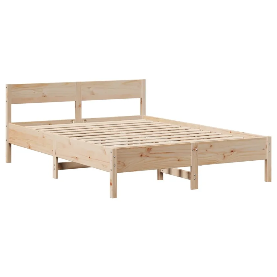 Cadre de lit sans matelas 160x200 cm bois massif de pin - 7