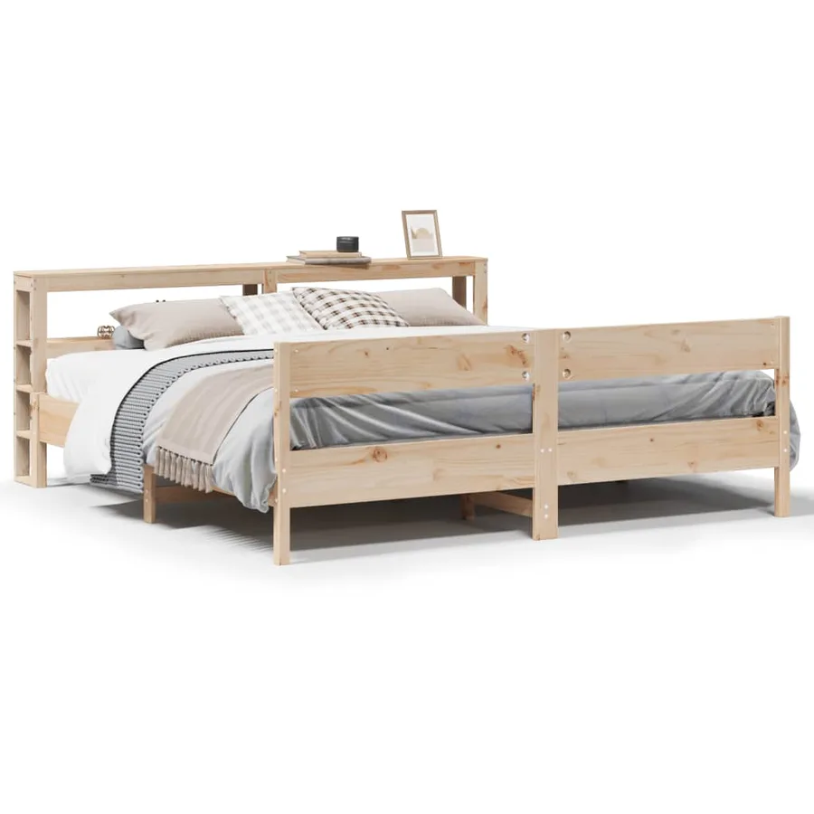 Cadre de lit sans matelas 180x200 cm bois massif de pin - 2