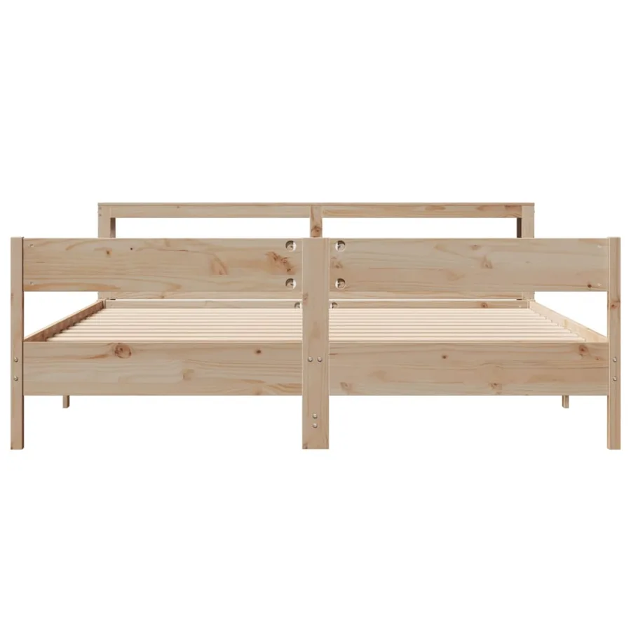 Cadre de lit sans matelas 180x200 cm bois massif de pin - 4