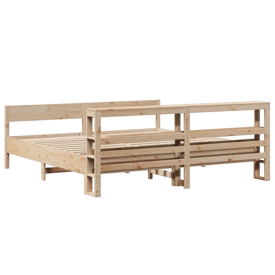Cadre de lit sans matelas 180x200 cm bois massif de pin - 6